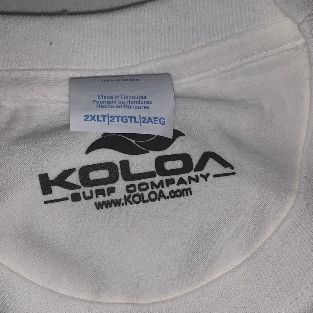 2 White Short Sleeve Graphic Tees Koloa New 2XLT